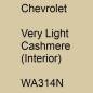Preview: Chevrolet, Very Light Cashmere (Interior), WA314N.